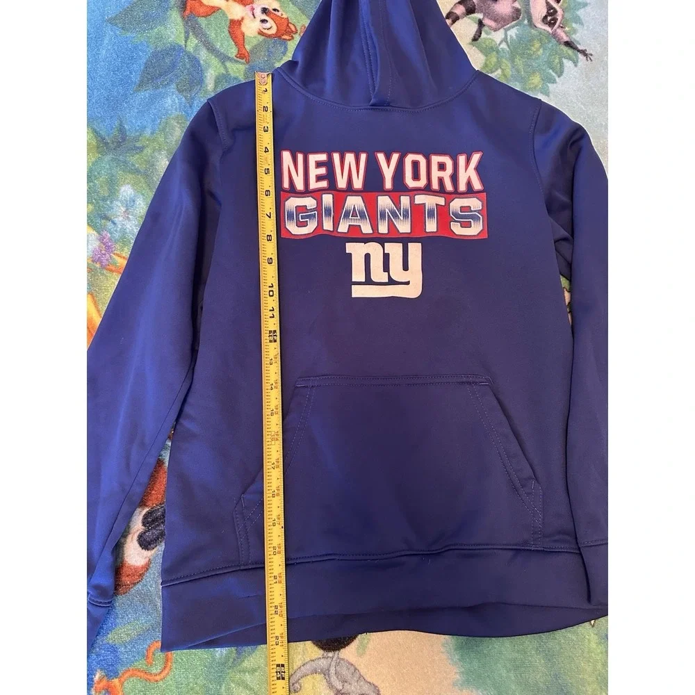 New York Giants Blue NFL Team Apparel Kids Hooded Sweatshirt Size Youth Large - Picture 8 of 9